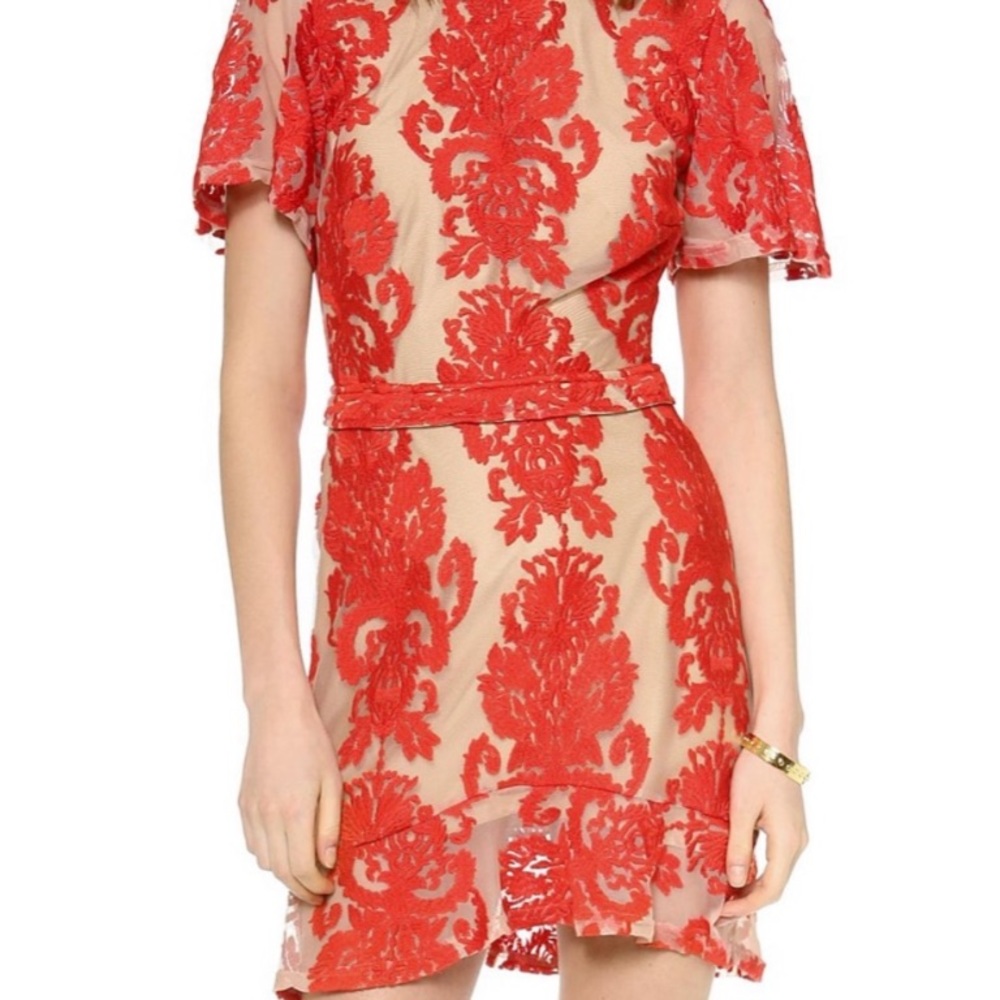 For Love and Lemons San Marcos Red Lace Dress